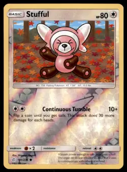 Pokemon TCG Stufful Sun & Moon - Cosmic Eclipse #181 Holo Reverse - Image 1