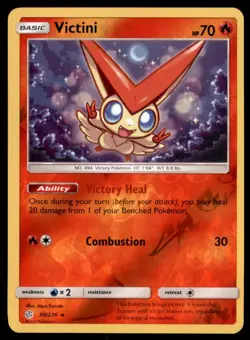 Pokemon TCG Victini Sun & Moon - Cosmic Eclipse #30 Holo Reverse - Image 1