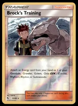 Pokemon TCG Brock’s Training Sun & Moon - Hidden Fates #55 Holo Reverse - Image 1