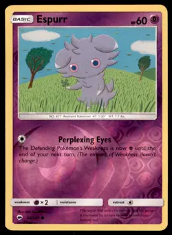 Pokemon TCG Espurr Sun & Moon - Burning Shadows #59 Holo Reverse - Image 1