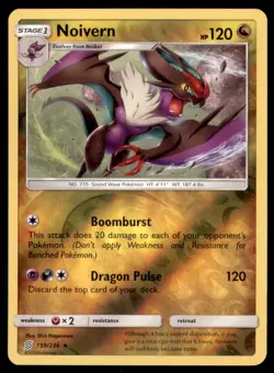 Pokemon TCG Noivern Sun & Moon - Unified Minds #159 Holo Reverse - Image 1