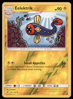 Pokemon TCG Eelektrik Sun & Moon - Burning Shadows #45 Holo Reverse - Image 1