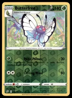 Pokemon TCG Butterfree Sword & Shield - Rebel Clash #3 Holo Reverse - Image 1