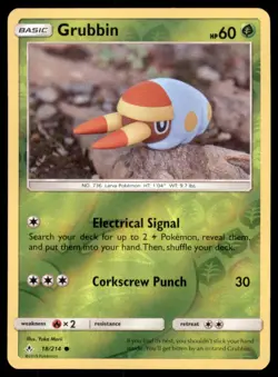 Pokemon TCG Grubbin Sun & Moon - Unbroken Bonds #18 Holo Reverse - Image 1