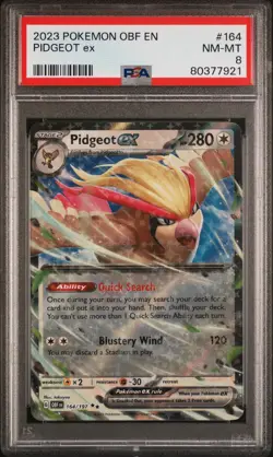 2023 POKEMON OBF EN-OBSIDIAN FLAMES #164 PIDGEOT EX PSA 8 - Image 1