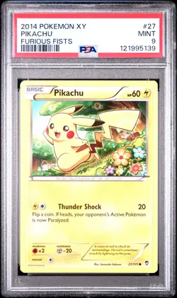 2014 POKEMON XY FURIOUS FISTS #27 PIKACHU PSA 9 - Image 1