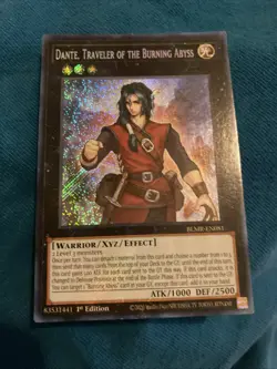 Yugioh Card TCG Dante, Traveler of the Burning Abyss Secret Rare BLMR-EN081 1st - Image 1