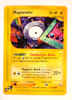 Near Mint - Magnemite 91/147 - Aquapolis Vintage WOTC era E-Reader Pokemon Card - Image 1