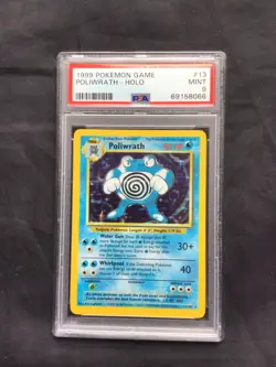 Pokemon Cards: Base Set Rare Holo: Poliwrath 13/102 PSA 9 - Image 1