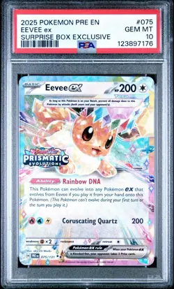 2025 Pokemon Eevee Ex Surprise Box Exclusive Card PSA 10 Gem Mint #075 - Image 1