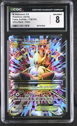 CGC 8 M Alakazam EX 2016 Fates Collide 118/124 Ultra Rare Holo Pokemon Card - Image 1