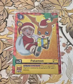 Digimon Card Game Patamon Alt Art Foil ST3-04 Holiday Winter Promo Christmas - Image 1