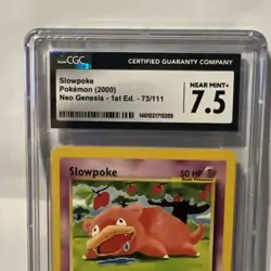 2000 Slowpoke 1st Edition Non Holo Pokemon TCG Card 73/111 Neo Genesis CGC 7.5 - Image 2