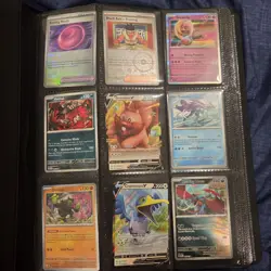 427 Pokemon Cards, Promos, SIRs, Holos, Reverse Holos, 2 Side Insert Binders - Image 1