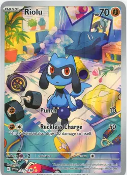 Pokemon Riolu Card 215/198 Scarlet Violet Illustration Near Mint Condition - Image 1