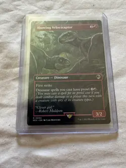 Magic The Gathering Hunting Velociraptor Borderless The Lost Caverns of Ix Reg - Image 1