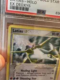 Pokemon Latias Gold Star EX Deoxys Ultra Rare Holo Card #105 PSA 1 - Image 2