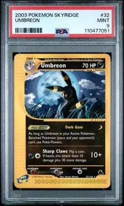 Pokemon 2003 WOTC Skyridge Umbreon #32/144 PSA 9 Mint Non Holo - Image 1