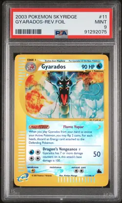 2003 POKEMON SKYRIDGE #11 GYARADOS-REVERSE FOIL PSA 9 - Image 1