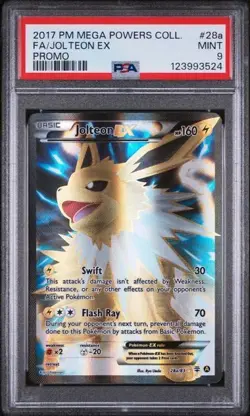POKEMON MEGA POWERS JOLTEON EX #28A FULL ART PROMO PSA 9 MINT #123993524 - Image 1