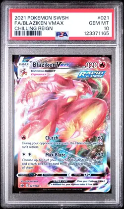 (PSA 10) Pokemon: Chilling Reign - Blaziken VMAX #021 [Full Art/Ultra Rare] - Image 1
