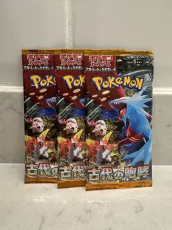 3 x Japanese Pokemon - S&V Ancient Roar SV4K New & Sealed Booster Packs - UK - Image 1