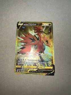Pokemon TCG Galarian Zapdos V Brilliant Stars 182/172 Holo Secret Rare - Image 1