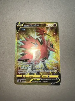 Pokemon TCG Galarian Zapdos V Brilliant Stars 182/172 Holo Secret Rare - Image 2