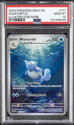 2023 POKEMON MEW EN-151 ILLUSTRATION RARE #171 WARTORTLE PSA 10 - Image 1