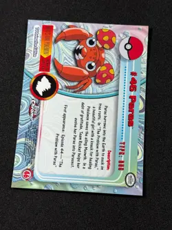 Pokemon Paras #46 Topps Chrome Base Holo Copy 2 NM - Image 3