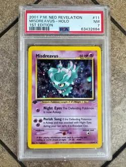 Misdreavus 2001 Pokemon Neo Revelation 1st Edition Holo #11 PSA 7 - Image 1