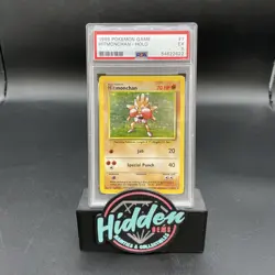 1999 Pokemon Base Set - Hitmonchan 7/102 Holo - PSA 5 EX - Image 1