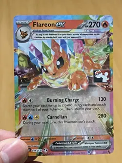 Play! Pokemon Stamped Flareon EX Pokemon TCG Prismatic Evolutions Series 7 - Image 1