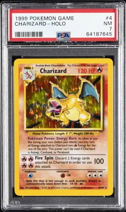 1999 POKEMON GAME #4 CHARIZARD-HOLO PSA 7 - Image 1