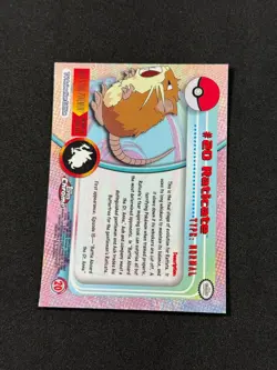 Pokemon Raticate #20 Topps Chrome Base Holo Copy 2 NM - Image 3