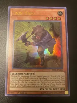 YuGiOh Iron Hans BLRR-EN006 Ultra Rare 1st Ed NM - Image 1