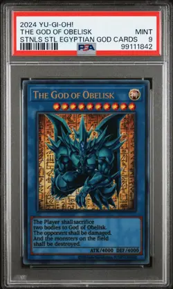 2024 Yugioh Stainless Steel Egyptian God: Obelisk, Sun God, Osiris PSA 9 Seq Set - Image 1