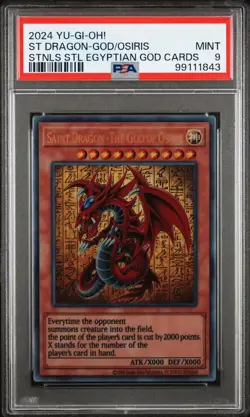 2024 Yugioh Stainless Steel Egyptian God: Obelisk, Sun God, Osiris PSA 9 Seq Set - Image 3