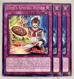 Yugioh! 3x Chef's Special Recipe WISU-EN040 Rare 1st Ed NM - Image 1