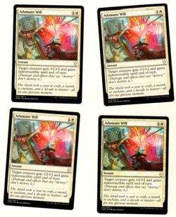 Set Of 4 Adamant Will 002/269 Common Dominaria Magic The Gathering Card - Image 1