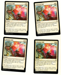 Set Of 4 Adamant Will 002/269 Common Dominaria Magic The Gathering Card - Image 3