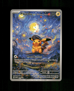Custom Van Gogh Art Pikachu Card Pikachu Trading Card READ DESCRIPTION BELOW - Image 1