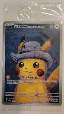 Pokemon x Van Gogh: Pikachu with Grey Felt Hat - 085 Promo Card - SEALED - Image 1