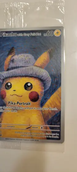 Pokemon x Van Gogh: Pikachu with Grey Felt Hat - 085 Promo Card - SEALED - Image 3