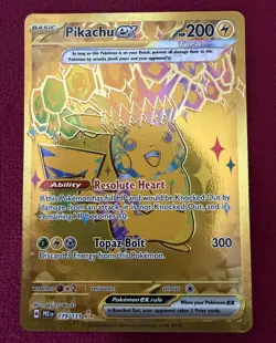 Pokemon TCG Prismatic Evolutions-Pikachu EX Hyper Rare Gold Card. NM 179/131 - Image 1