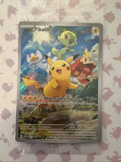 Pokemon Paldea Evolved ETB Sealed Pikachu Black Star Promo Card 027 - Image 1