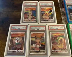 2018 Pokemon Pikachu Mimikyu Psyduck Eevee Rowlet Munch Promo Full Set PSA 10 - Image 1