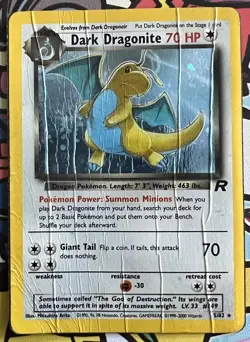 Dark Dragonite 5/82 - Team Rocket - Holo Rare - Pokemon TCG - DAMAGED - Image 1