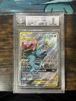 2019 POKEMON SM BLACK STAR PROMO #SM167 FULL ART/CELEBI & VENUSAUR GX BGS 9 - Image 1