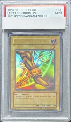 PSA 9 Mint 2002 Left Leg Exodia LOB-121 1st ED Ultra Rare YuGiOh Asian English - Image 1